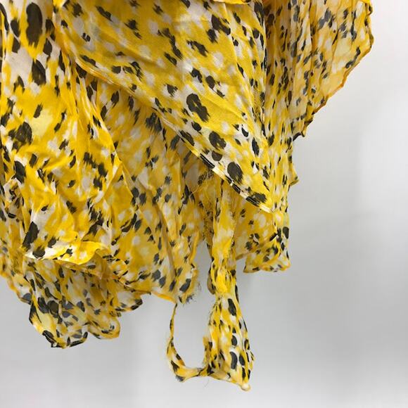 Derek Lam 10 Crosby Pleated Animal Print Maxi 18 Georgette Hi-Low Keyhole V-Neck - Picture 8 of 9